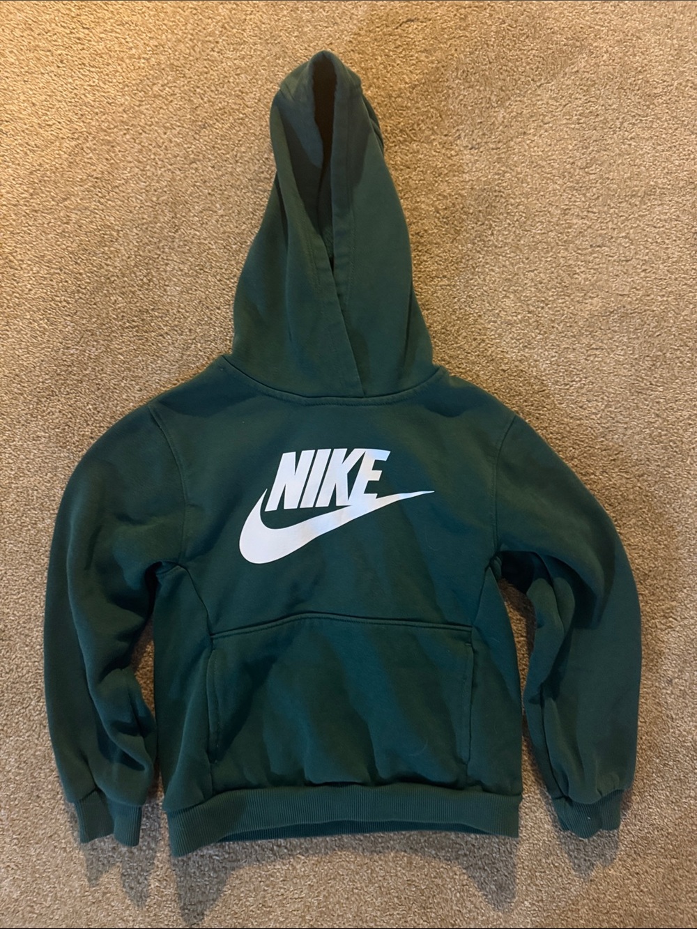 Nike Dark Green Hoodie with White Logo